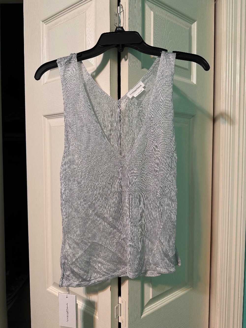 NWT Lovers and Friends Silver Metallic top